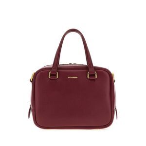 Jil Sander Women Burgundy Leather Small Vision Handbag